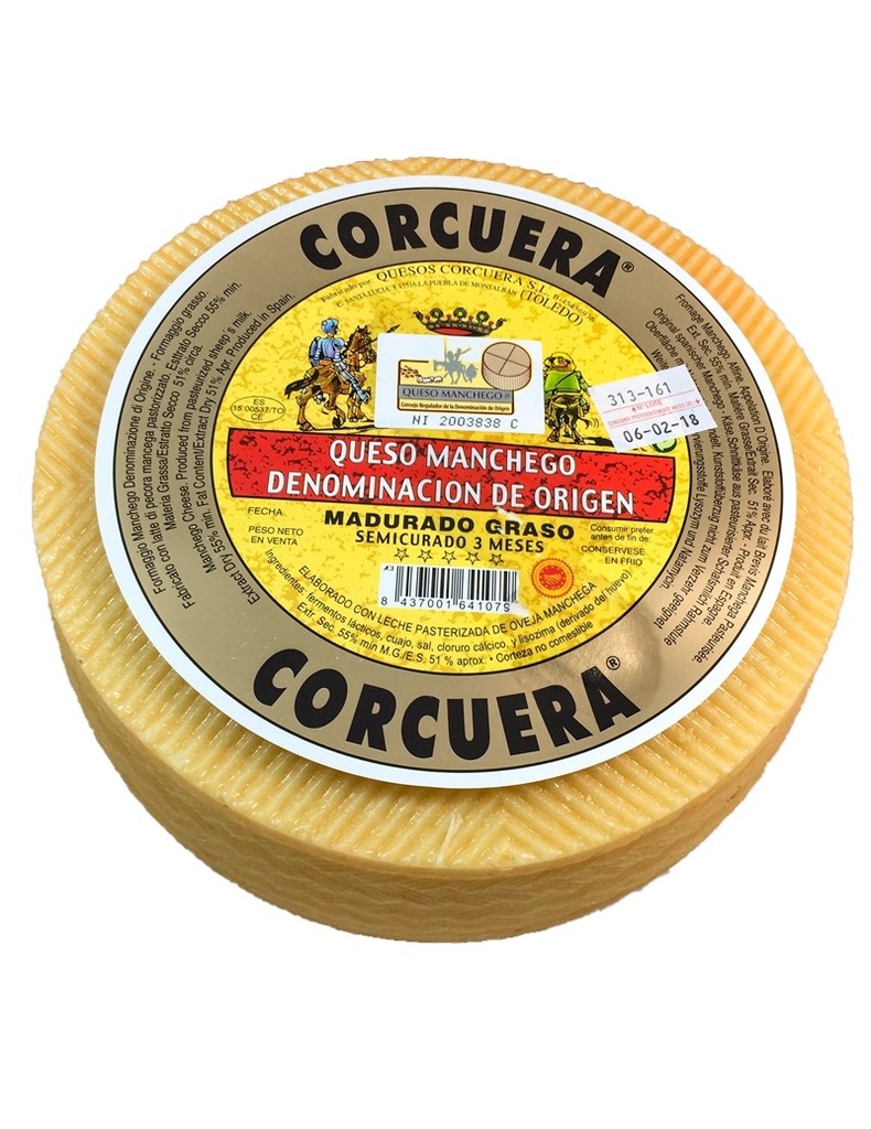 Fromage manchego D.O. jeune 3m CORCUERA 