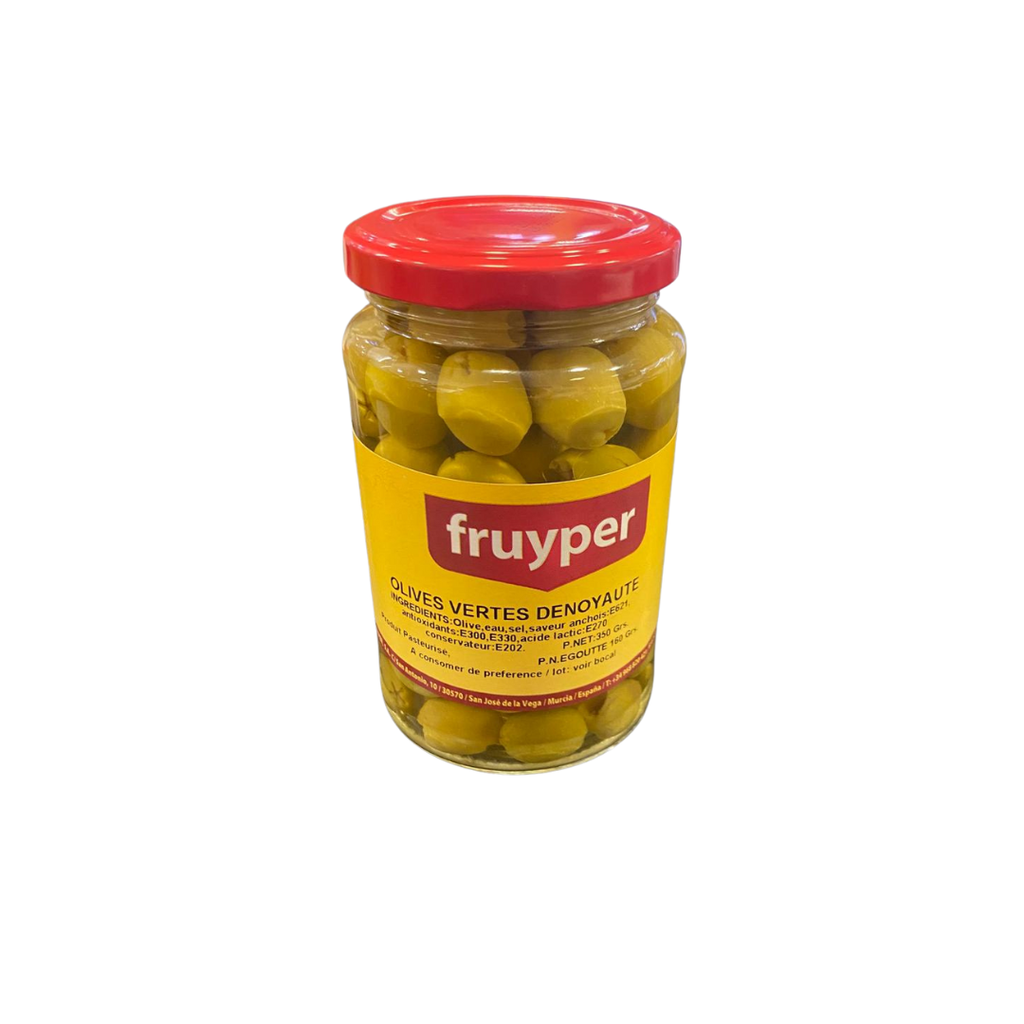 Olives vertes goût anchois dénoyautées 150g 