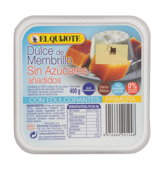 Pâte de coing membrillo sans sucre 400g EL QUIJOTE