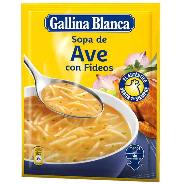 Sopa ave con fideos 76g GALLINA BLANCA