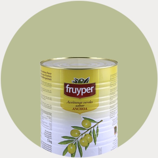 [A19040FR] Olives vertes goût anchois dénoyautées 2,5kg