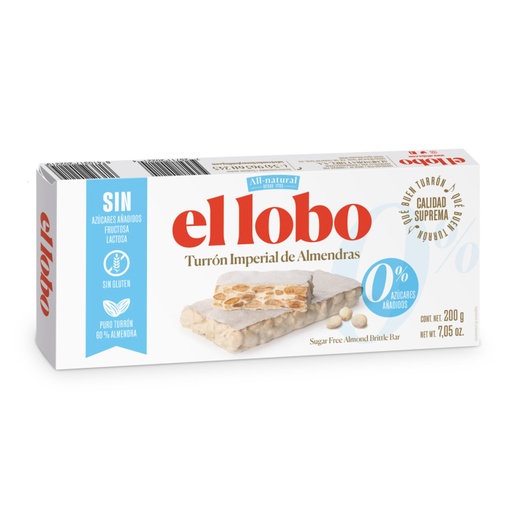 [NA00215E] Turron Alicante 0% sucre 200g EL LOBO