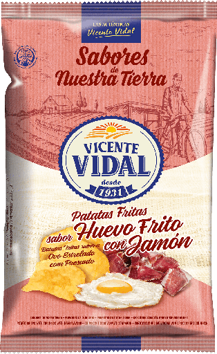 [001101] Patatas fritas sabor huevo frito con jamon 125g